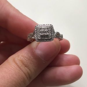 Crushed jewel sterling silver ring